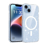 Custodia per telefono ibrida in PC e TPU con glitter trasparenti e magneti, For iPhone 15 Pro Max, For iPhone 15 Pro, For iPhone 15 Plus / 14 Plus, For iPhone 15, For iPhone 14 / 13, For iPhone 14 Pro, For iPhone 14 Pro Max, For iPhone 13 Pro Max