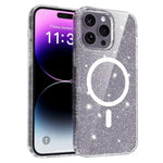Custodia per telefono ibrida in PC e TPU con glitter trasparenti e magneti, For iPhone 15 Pro Max, For iPhone 15 Pro, For iPhone 15 Plus / 14 Plus, For iPhone 15, For iPhone 14 / 13, For iPhone 14 Pro, For iPhone 14 Pro Max, For iPhone 13 Pro Max