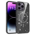 Custodia per telefono ibrida in PC e TPU con glitter trasparenti e magneti, For iPhone 15 Pro Max, For iPhone 15 Pro, For iPhone 15 Plus / 14 Plus, For iPhone 15, For iPhone 14 / 13, For iPhone 14 Pro, For iPhone 14 Pro Max, For iPhone 13 Pro Max