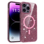 Custodia per telefono ibrida in PC e TPU con glitter trasparenti e magneti, For iPhone 15 Pro Max, For iPhone 15 Pro, For iPhone 15 Plus / 14 Plus, For iPhone 15, For iPhone 14 / 13, For iPhone 14 Pro, For iPhone 14 Pro Max, For iPhone 13 Pro Max
