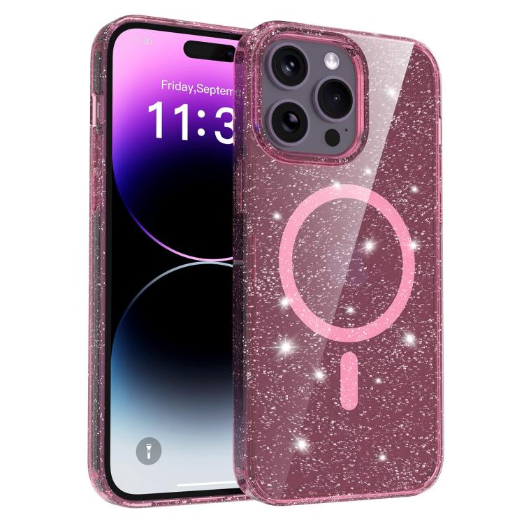 Custodia per telefono ibrida in PC e TPU con glitter trasparenti e magneti, For iPhone 15 Pro Max, For iPhone 15 Pro, For iPhone 15 Plus / 14 Plus, For iPhone 15, For iPhone 14 / 13, For iPhone 14 Pro, For iPhone 14 Pro Max, For iPhone 13 Pro Max