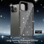 Custodia per telefono ibrida in PC e TPU con glitter trasparenti e magneti, For iPhone 13 Pro, For iPhone 12, For iPhone 12 Pro Max, For iPhone 12 Pro