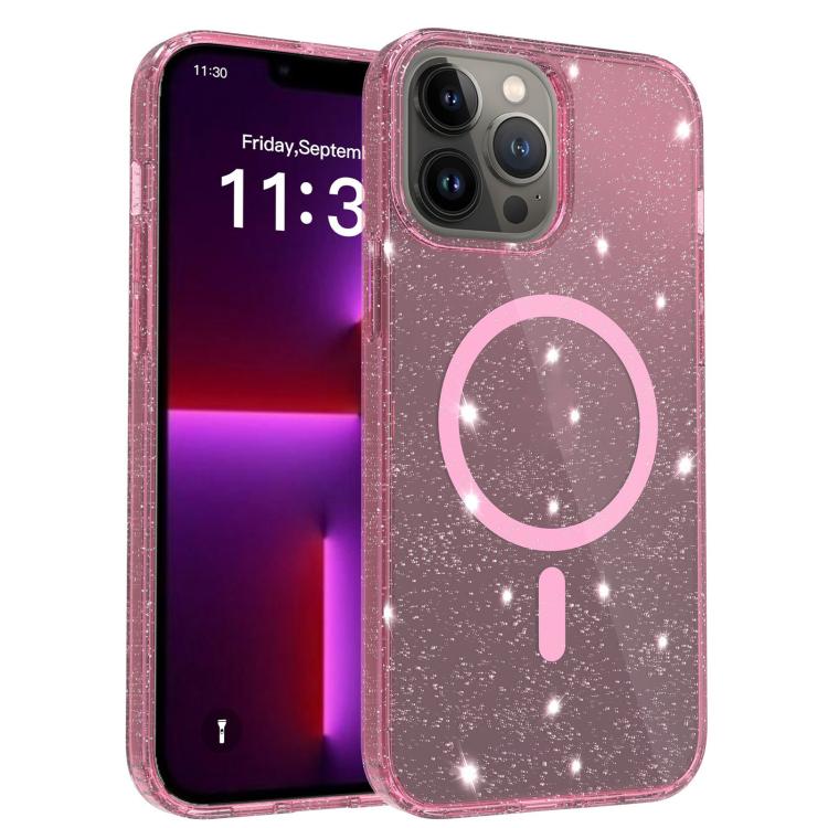 Custodia per telefono ibrida in PC e TPU con glitter trasparenti e magneti, For iPhone 13 Pro, For iPhone 12, For iPhone 12 Pro Max, For iPhone 12 Pro