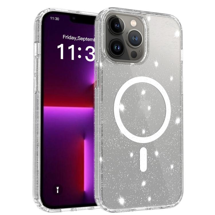 Custodia per telefono ibrida in PC e TPU con glitter trasparenti e magneti, For iPhone 13 Pro, For iPhone 12, For iPhone 12 Pro Max, For iPhone 12 Pro