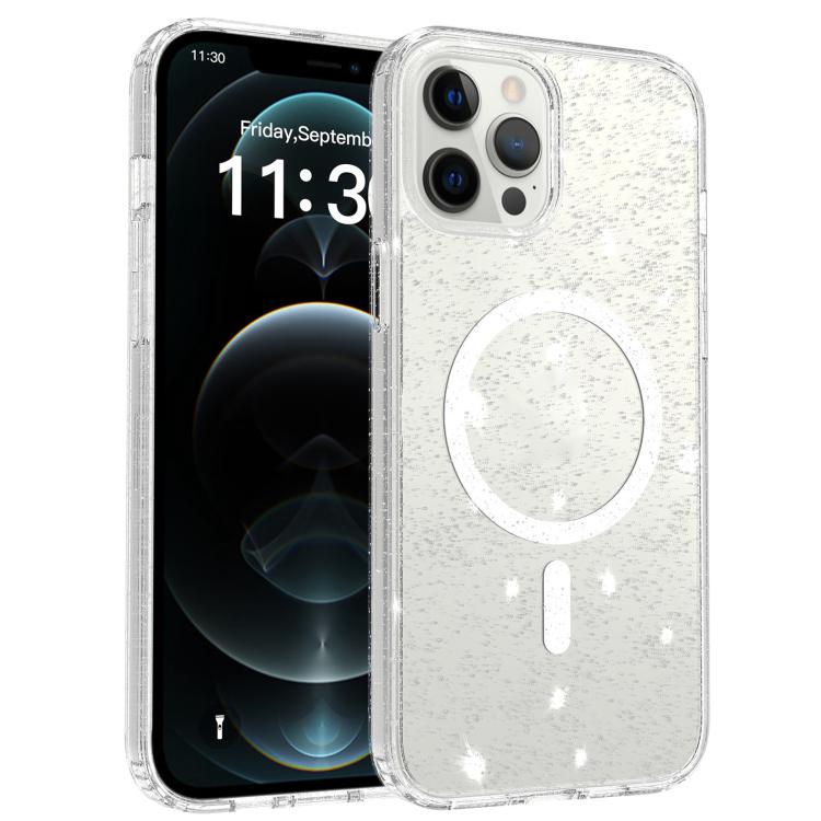 Custodia per telefono ibrida in PC e TPU con glitter trasparenti e magneti, For iPhone 13 Pro, For iPhone 12, For iPhone 12 Pro Max, For iPhone 12 Pro