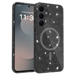 Custodia per telefono ibrida in PC e TPU con glitter trasparenti e magneti, For Samsung Galaxy S26+ 5G, For Samsung Galaxy S26 Ultra 5G, For Samsung Galaxy S26 5G, For Samsung Galaxy S25 FE 5G, For Samsung Galaxy S25 Ultra 5G