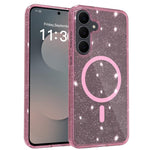 Custodia per telefono ibrida in PC e TPU con glitter trasparenti e magneti, For Samsung Galaxy S26+ 5G, For Samsung Galaxy S26 Ultra 5G, For Samsung Galaxy S26 5G, For Samsung Galaxy S25 FE 5G, For Samsung Galaxy S25 Ultra 5G