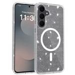 Custodia per telefono ibrida in PC e TPU con glitter trasparenti e magneti, For Samsung Galaxy S26+ 5G, For Samsung Galaxy S26 Ultra 5G, For Samsung Galaxy S26 5G, For Samsung Galaxy S25 FE 5G, For Samsung Galaxy S25 Ultra 5G