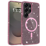Custodia per telefono ibrida in PC e TPU con glitter trasparenti e magneti, For Samsung Galaxy S26+ 5G, For Samsung Galaxy S26 Ultra 5G, For Samsung Galaxy S26 5G, For Samsung Galaxy S25 FE 5G, For Samsung Galaxy S25 Ultra 5G