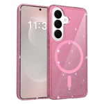 Custodia per telefono ibrida in PC e TPU con glitter trasparenti e magneti, For Samsung Galaxy S26+ 5G, For Samsung Galaxy S26 Ultra 5G, For Samsung Galaxy S26 5G, For Samsung Galaxy S25 FE 5G, For Samsung Galaxy S25 Ultra 5G