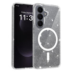 Custodia per telefono ibrida in PC e TPU con glitter trasparenti e magneti, For Samsung Galaxy S26+ 5G, For Samsung Galaxy S26 Ultra 5G, For Samsung Galaxy S26 5G, For Samsung Galaxy S25 FE 5G, For Samsung Galaxy S25 Ultra 5G