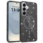 Custodia per telefono ibrida in PC e TPU con glitter trasparenti e magneti, For Samsung Galaxy S26+ 5G, For Samsung Galaxy S26 Ultra 5G, For Samsung Galaxy S26 5G, For Samsung Galaxy S25 FE 5G, For Samsung Galaxy S25 Ultra 5G
