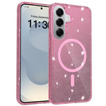Custodia per telefono ibrida in PC e TPU con glitter trasparenti e magneti, For Samsung Galaxy S26+ 5G, For Samsung Galaxy S26 Ultra 5G, For Samsung Galaxy S26 5G, For Samsung Galaxy S25 FE 5G, For Samsung Galaxy S25 Ultra 5G