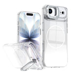 Custodia per telefono con cornice magnetica e supporto per obiettivo con effetto sfumato glitterato, For iPhone Air, For iPhone 16 Pro Max, For iPhone 16 Pro, For iPhone 16 Plus