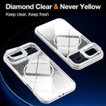 Custodia per telefono con cornice magnetica e supporto per obiettivo con effetto sfumato glitterato, For iPhone Air, For iPhone 16 Pro Max, For iPhone 16 Pro, For iPhone 16 Plus