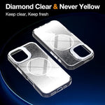 Custodia per telefono con cornice magnetica e supporto per obiettivo con effetto sfumato glitterato, For iPhone 16, For iPhone 15 Pro Max, For iPhone 15 Pro, For iPhone 15 Plus
