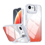 Custodia per telefono con cornice magnetica e supporto per obiettivo con effetto sfumato glitterato, For iPhone 17e / 16e, For iPhone 17 Pro Max, For iPhone 17 Pro, For iPhone 17