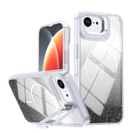 Custodia per telefono con cornice magnetica e supporto per obiettivo con effetto sfumato glitterato, For iPhone 17e / 16e, For iPhone 17 Pro Max, For iPhone 17 Pro, For iPhone 17