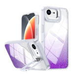 Custodia per telefono con cornice magnetica e supporto per obiettivo con effetto sfumato glitterato, For iPhone 17e / 16e, For iPhone 17 Pro Max, For iPhone 17 Pro, For iPhone 17
