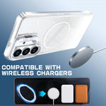 Custodia per telefono con cornice magnetica e supporto per obiettivo con effetto sfumato glitterato, For Samsung Galaxy S26+ 5G, For Samsung Galaxy S26 Ultra 5G, For Samsung Galaxy S26 5G, For Samsung Galaxy S25 FE 5G