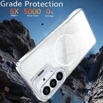 Custodia per telefono con cornice magnetica e supporto per obiettivo con effetto sfumato glitterato, For Samsung Galaxy S26+ 5G, For Samsung Galaxy S26 Ultra 5G, For Samsung Galaxy S26 5G, For Samsung Galaxy S25 FE 5G