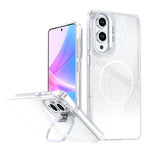 Custodia per telefono con cornice magnetica e supporto per obiettivo con effetto sfumato glitterato, For Samsung Galaxy S25 Edge 5G, For Samsung Galaxy S25 / S24 5G, For Samsung Galaxy S25+ / S24+ 5G, For Samsung Galaxy S25 Ultra 5G