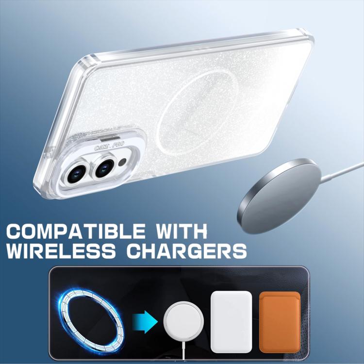Custodia per telefono con cornice magnetica e supporto per obiettivo con effetto sfumato glitterato, For Samsung Galaxy S25 Edge 5G, For Samsung Galaxy S25 / S24 5G, For Samsung Galaxy S25+ / S24+ 5G, For Samsung Galaxy S25 Ultra 5G