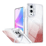 Custodia per telefono con cornice magnetica e supporto per obiettivo con effetto sfumato glitterato, For Samsung Galaxy S25 Edge 5G, For Samsung Galaxy S25 / S24 5G, For Samsung Galaxy S25+ / S24+ 5G, For Samsung Galaxy S25 Ultra 5G