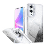 Custodia per telefono con cornice magnetica e supporto per obiettivo con effetto sfumato glitterato, For Samsung Galaxy S25 Edge 5G, For Samsung Galaxy S25 / S24 5G, For Samsung Galaxy S25+ / S24+ 5G, For Samsung Galaxy S25 Ultra 5G
