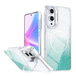 Custodia per telefono con cornice magnetica e supporto per obiettivo con effetto sfumato glitterato, For Samsung Galaxy S25 Edge 5G, For Samsung Galaxy S25 / S24 5G, For Samsung Galaxy S25+ / S24+ 5G, For Samsung Galaxy S25 Ultra 5G