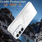 Custodia per telefono con cornice magnetica e supporto per obiettivo con effetto sfumato glitterato, For Samsung Galaxy S24 FE 5G, For Samsung Galaxy S24 Ultra 5G