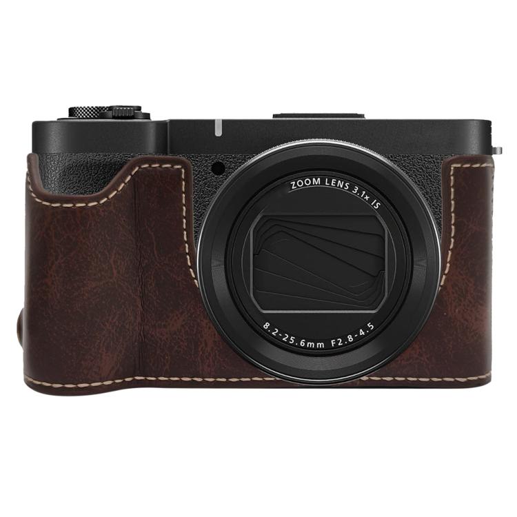 Mezza custodia per fotocamera in pelle vegana, For Canon PowerShot V1