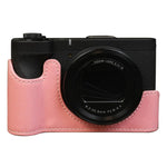 Mezza custodia per fotocamera in pelle vegana con texture a palmo, For Canon PowerShot V1