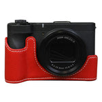 Mezza custodia per fotocamera in pelle vegana con texture a palmo, For Canon PowerShot V1