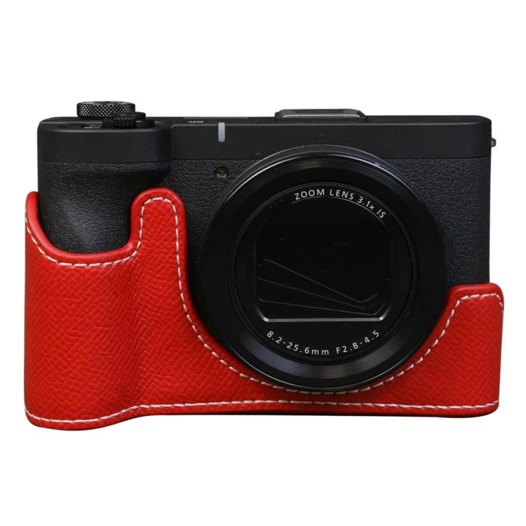 Mezza custodia per fotocamera in pelle vegana con texture a palmo, For Canon PowerShot V1