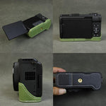 Mezza custodia per fotocamera in pelle vegana con texture a palmo, For Canon PowerShot V1