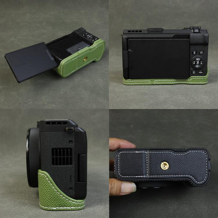 Mezza custodia per fotocamera in pelle vegana con texture a palmo, For Canon PowerShot V1