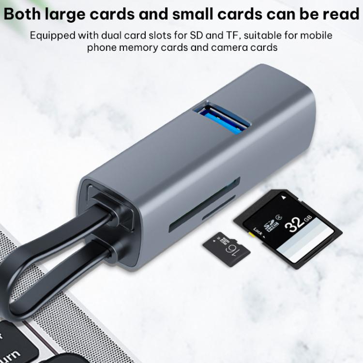 Dock station hub USB Type-C con porte USB 3.0, USB 2.0, SD e TF