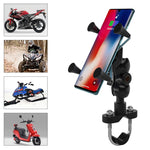 WUPP CS-1133A1 Staffa porta cellulare regolabile a forma di X a quattro artigli per moto, versione con fibbia a doppio tocco, CS-1133A1