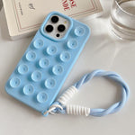 Semplice custodia per telefono in silicone con ventosa e cordino., For iPhone 16 Pro Max, For iPhone 16 Pro, For iPhone 16 Plus, For iPhone 16
