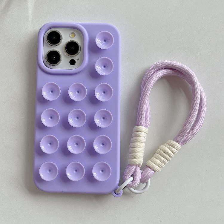 Semplice custodia per telefono in silicone con ventosa e cordino., For iPhone 16 Pro Max, For iPhone 16 Pro, For iPhone 16 Plus, For iPhone 16
