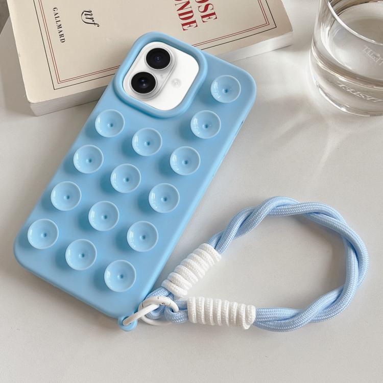 Semplice custodia per telefono in silicone con ventosa e cordino., For iPhone 16 Pro Max, For iPhone 16 Pro, For iPhone 16 Plus, For iPhone 16