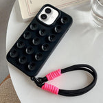 Semplice custodia per telefono in silicone con ventosa e cordino., For iPhone 16 Pro Max, For iPhone 16 Pro, For iPhone 16 Plus, For iPhone 16