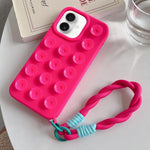 Semplice custodia per telefono in silicone con ventosa e cordino., For iPhone 16 Pro Max, For iPhone 16 Pro, For iPhone 16 Plus, For iPhone 16