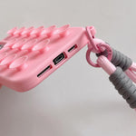 Semplice custodia per telefono in silicone con ventosa e cordino., For iPhone 16 Pro Max, For iPhone 16 Pro, For iPhone 16 Plus, For iPhone 16