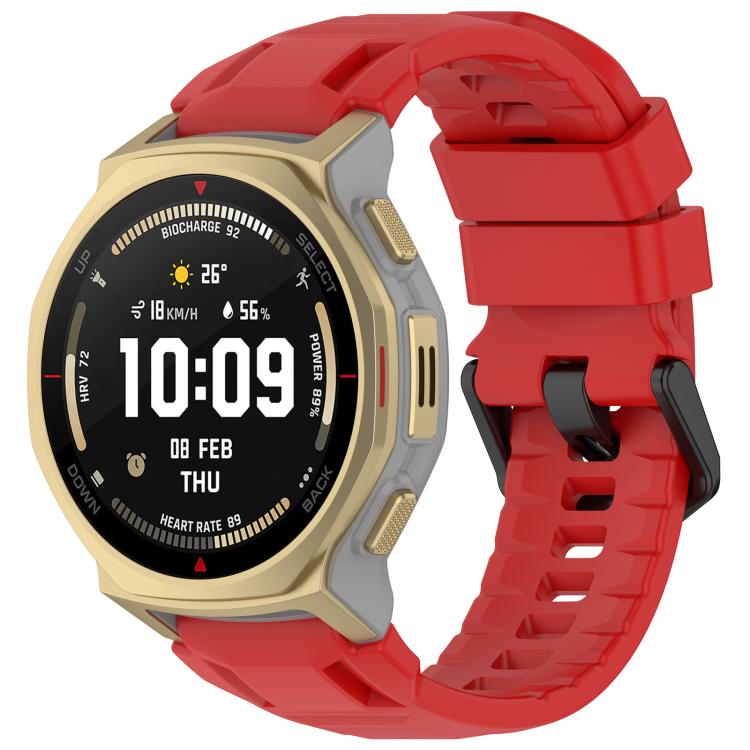 Cinturino per orologio xDfind in silicone nero tinta unita con fibbia, For Amazfit T-Rex 3 Pro 44mm