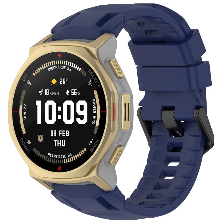 Cinturino per orologio xDfind in silicone nero tinta unita con fibbia, For Amazfit T-Rex 3 Pro 44mm