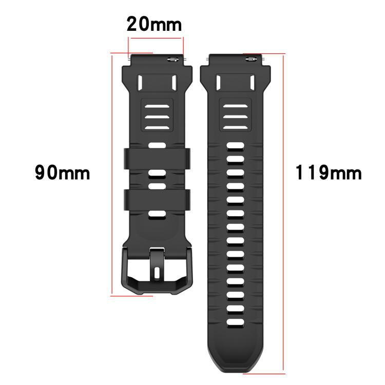 Cinturino per orologio xDfind in silicone nero tinta unita con fibbia, For Amazfit T-Rex 3 Pro 44mm
