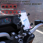WUPP CS-1133A1 Staffa porta cellulare regolabile a forma di X a quattro artigli per moto, versione con fibbia a doppio tocco, CS-1133A1