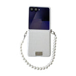 Custodia per telefono fai-da-te con fibbia laterale e cinturino, con motivo coccodrillo e targhetta in stile targhetta., For Galaxy Z Flip8 5G, For Samsung Galaxy Z Flip7 5G